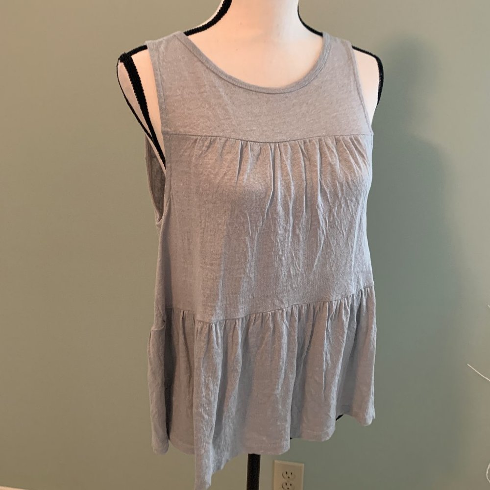 J Crew swingy tiered linen knit tank